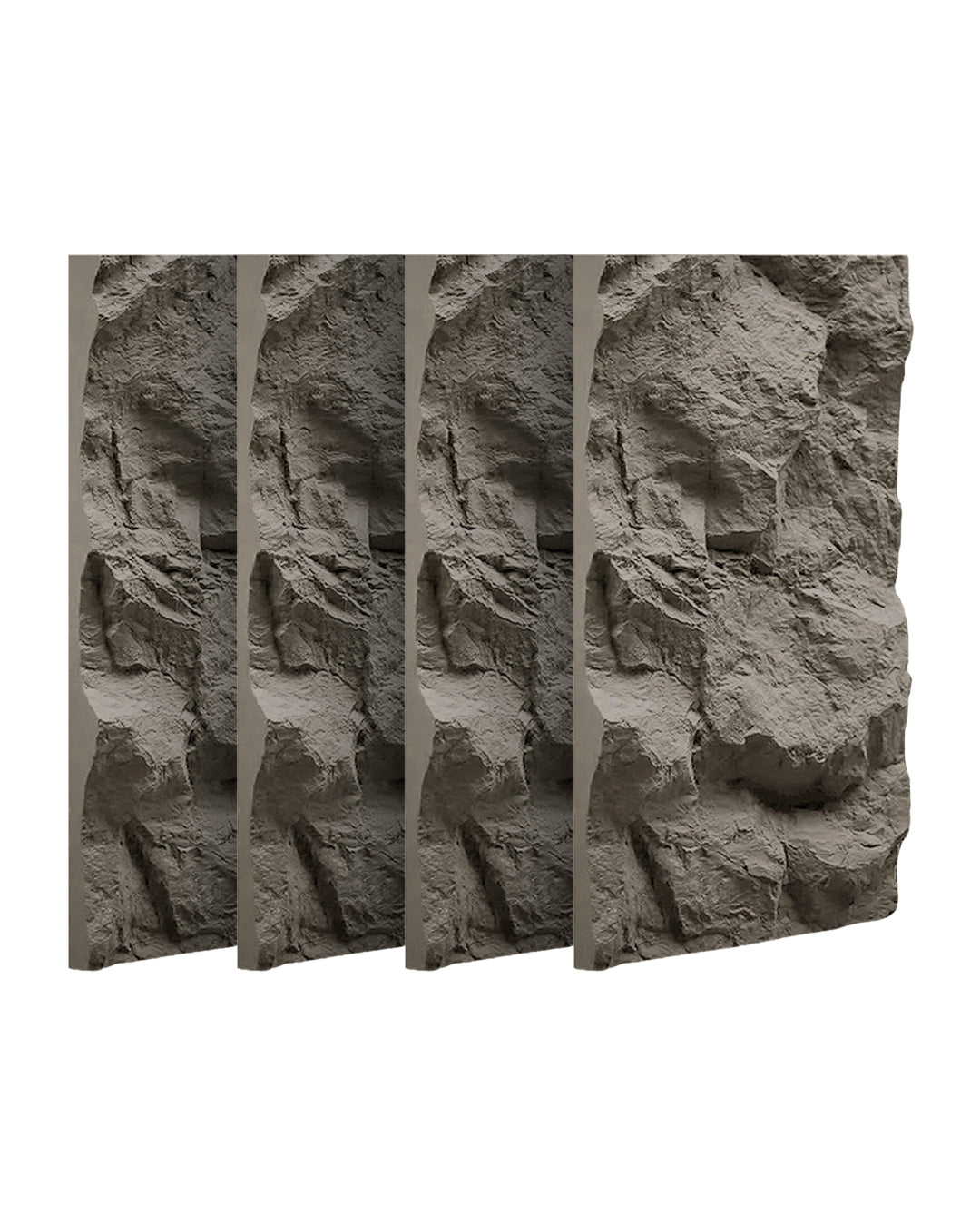 PU Taş Görünümlü Duvar Panelleri | 60x120 cm | 5 cm Kalınlık | Dark Grey Stone
